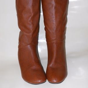 Tan knee boots