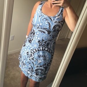 Tory Burch A-Line Blue brown White Floral Dress