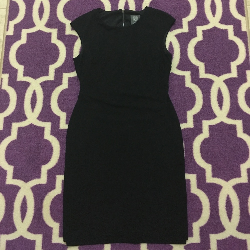 Vince Camuto Black Cap Sleeve bodycon Sheath Dress