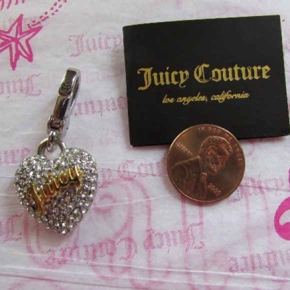 💗JUICY COUTURE PAVE'' SCRIPT HEART CHARM💗 - Picture 4 of 7