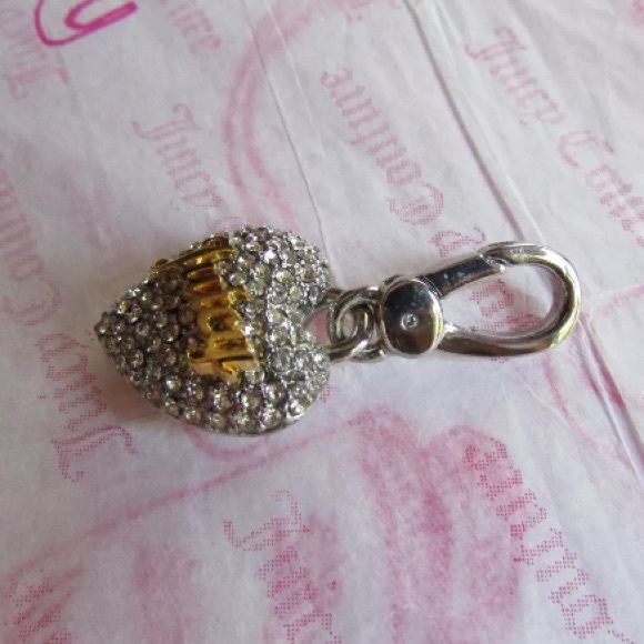 💗JUICY COUTURE PAVE'' SCRIPT HEART CHARM💗 - Picture 2 of 7