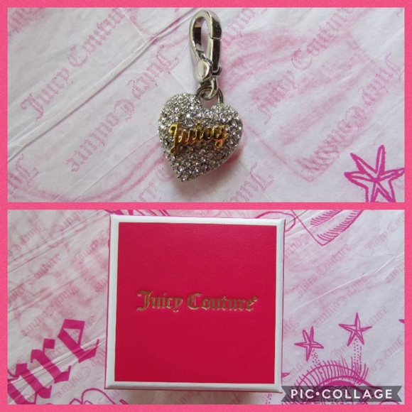 💗JUICY COUTURE PAVE'' SCRIPT HEART CHARM💗 - Picture 6 of 7