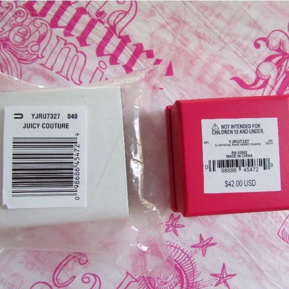 💗JUICY COUTURE PAVE'' SCRIPT HEART CHARM💗 - Picture 7 of 7