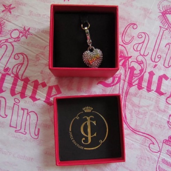 💗JUICY COUTURE PAVE'' SCRIPT HEART CHARM💗 - Picture 5 of 7