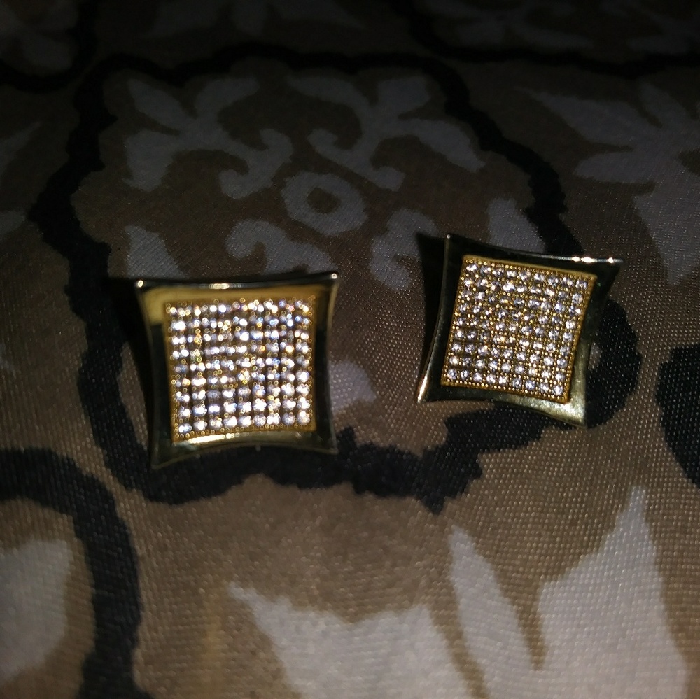 Men's Micro Pave 12mm Earrings NWOT