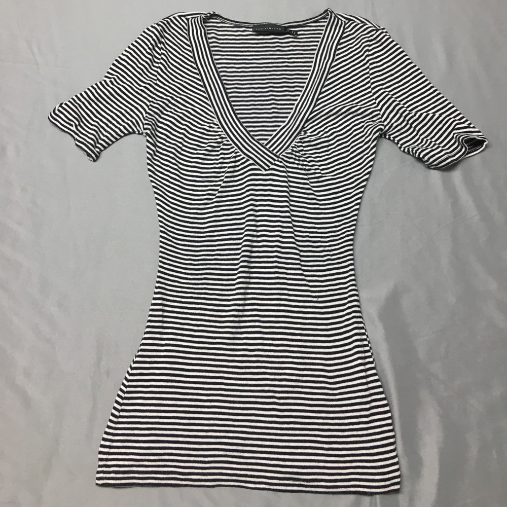 The Limited black & white striped tee XS