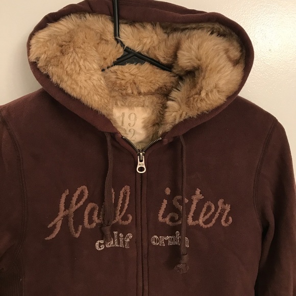 hollister fur lined hoodie