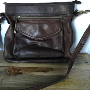 Fossil Dark Brown Leather Handbag Purse