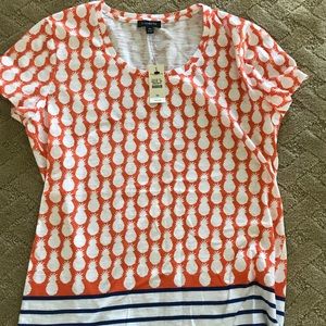 NWT Talbots ss pineapple tee