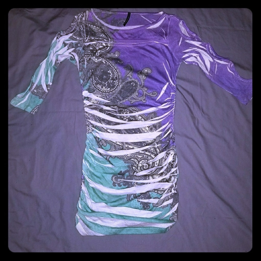 Multi color paisley print dress [SZ-MED]