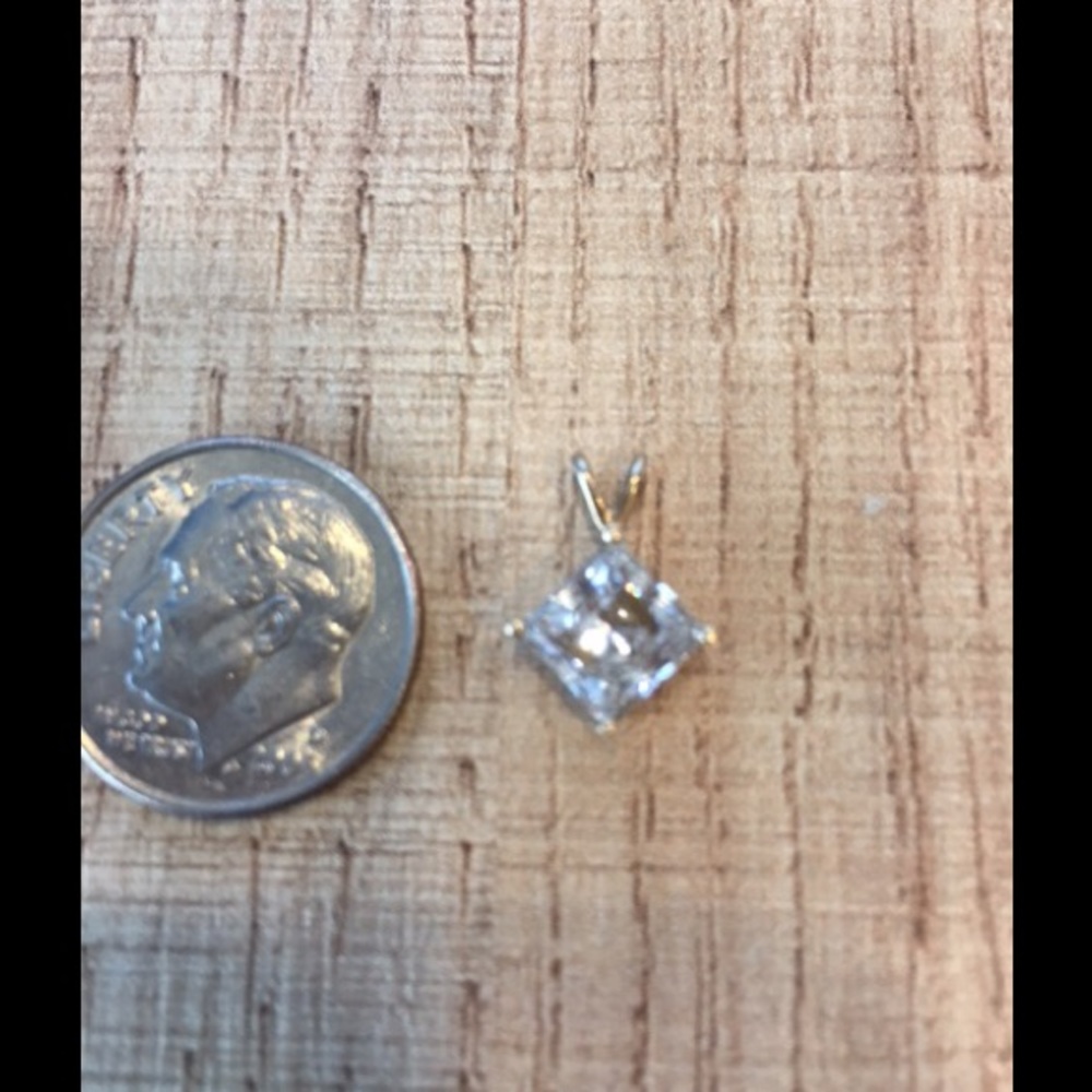 14k Gold and CZ Solitaire Pendant