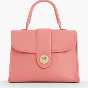 Top-Handle Pebbled Leather Satchel
