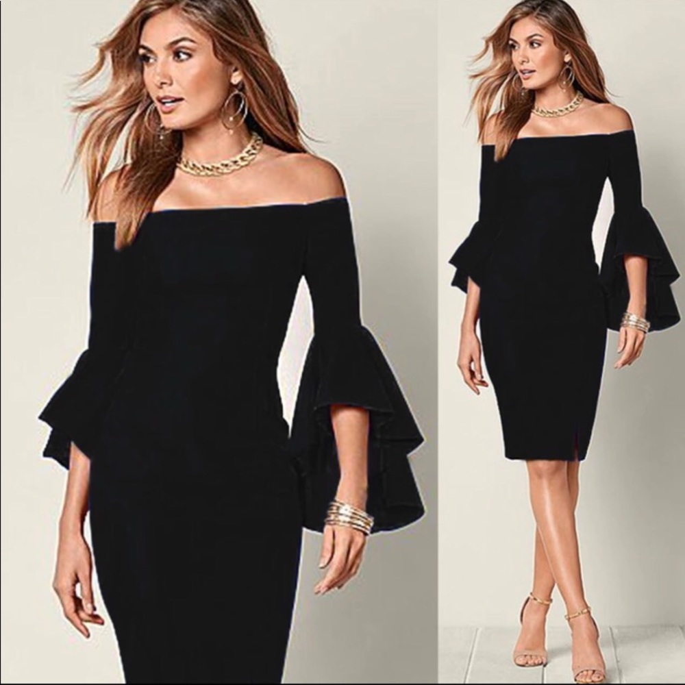 Women Elegant Flare Trumpet Dress