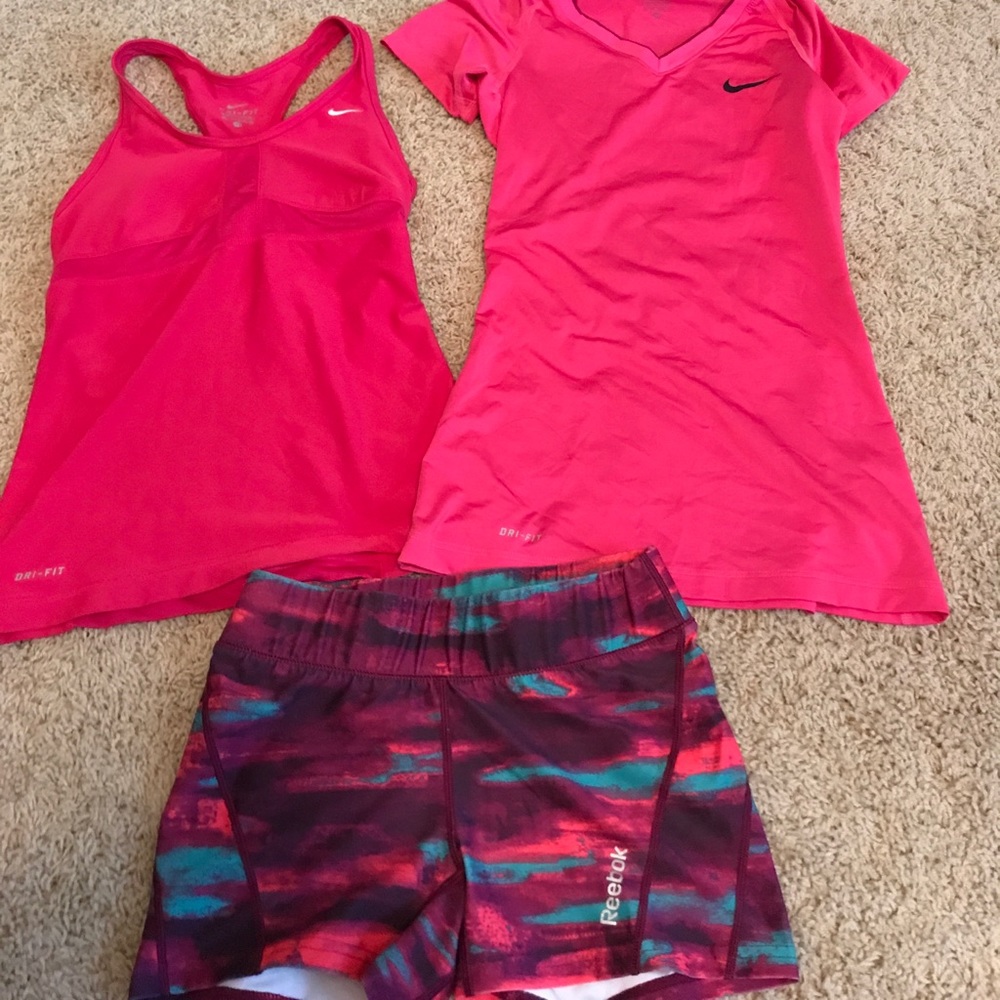 Nike and Reebok athletic wear bundle