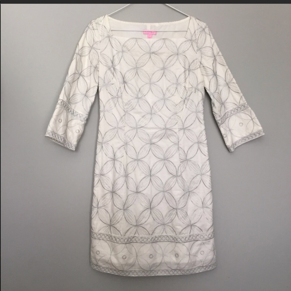 White/Silver Lily Pulitzer Shift Dress