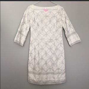 White/Silver Lily Pulitzer Shift Dress