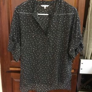 Cabi blouse navy with small print