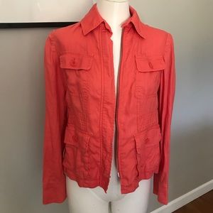 Coral Linen Liz Claiborne Jacket