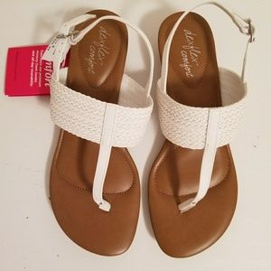 White and Brown Sandals