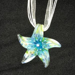 Unique glass starfish necklace