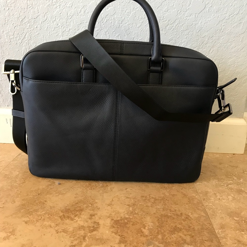 Michael Kors Leather Navy Blue Men’s Laptop Case