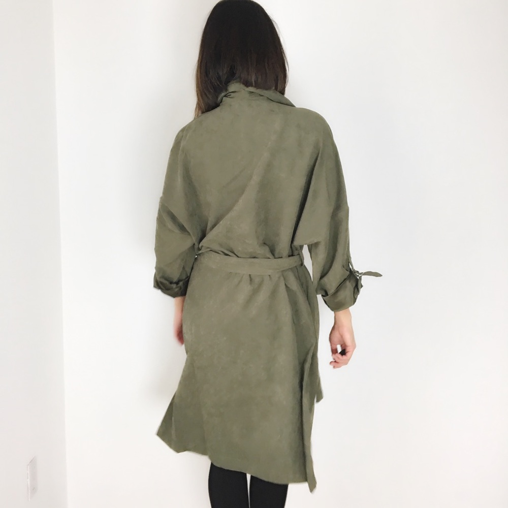 Khloe suede drape long duster with ring fastener - Picture 6 of 7
