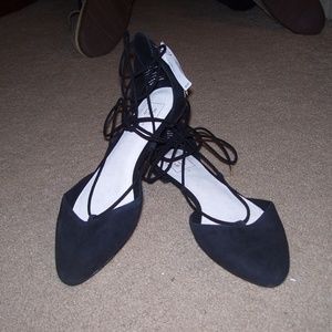New GAP Suede Lace-up d'Orsay FLATS *Black* Size 8 New GAP Suede Lace-up d'Orsay FLATS *Black* Size 8