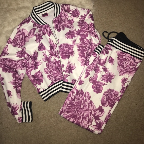 Married to the Mob Pants - MTTM floral sweatsuit