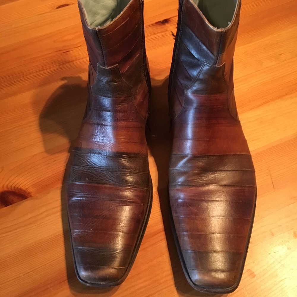 Kenneth Cole Multi-Leather Strip Ankle Boots 11