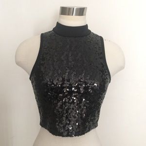 2B Bebe XS Black Sequin top