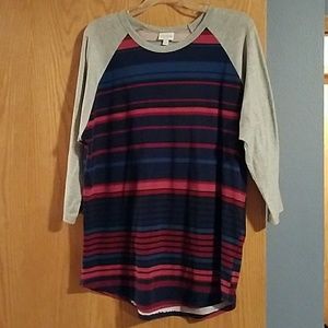 LuLaRoe Randy 2XL red blue gray