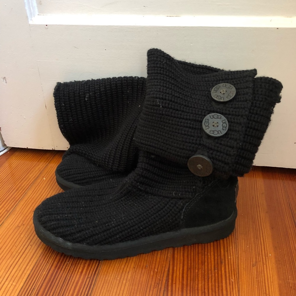 Knit black UGG boots