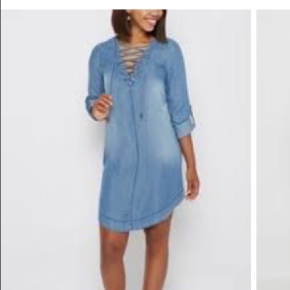 Denim tie dress