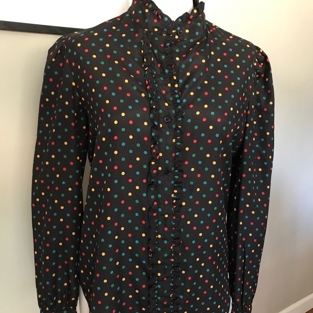 Amazing Vintage The Villager Polka-Dot Blouse