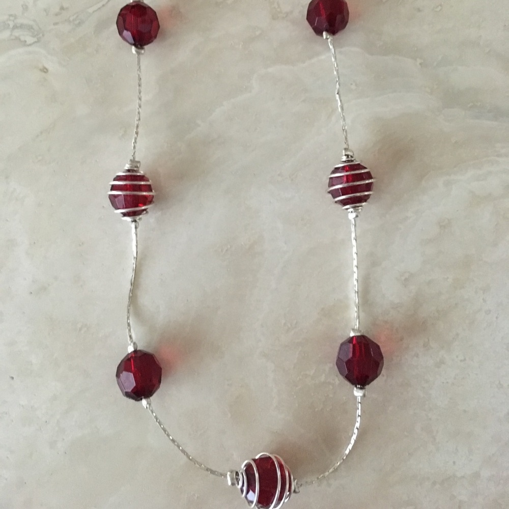 New Silver Necklace / Earrings Set