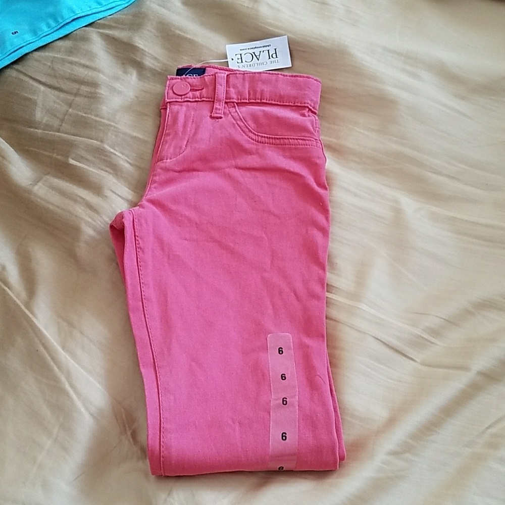 Girls pink jeggins.