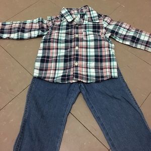 Long sleeve button down with jeans set