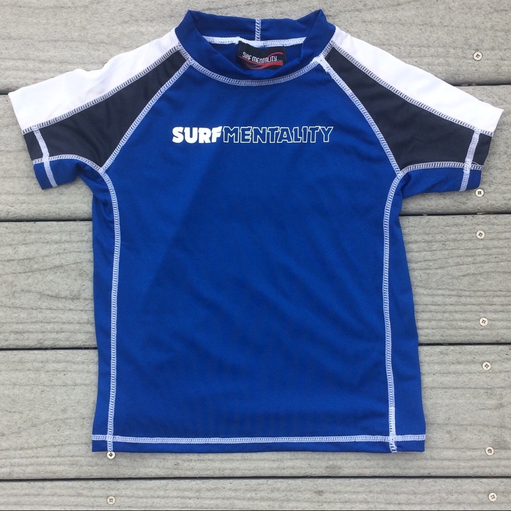 Boys Rash Guard - Surf Mentality Blue Large