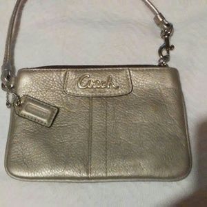 NWT Coach Wristlet Platinum Color