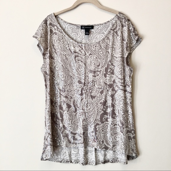 INC International Concepts Tops - INC Paisley Sequin Top