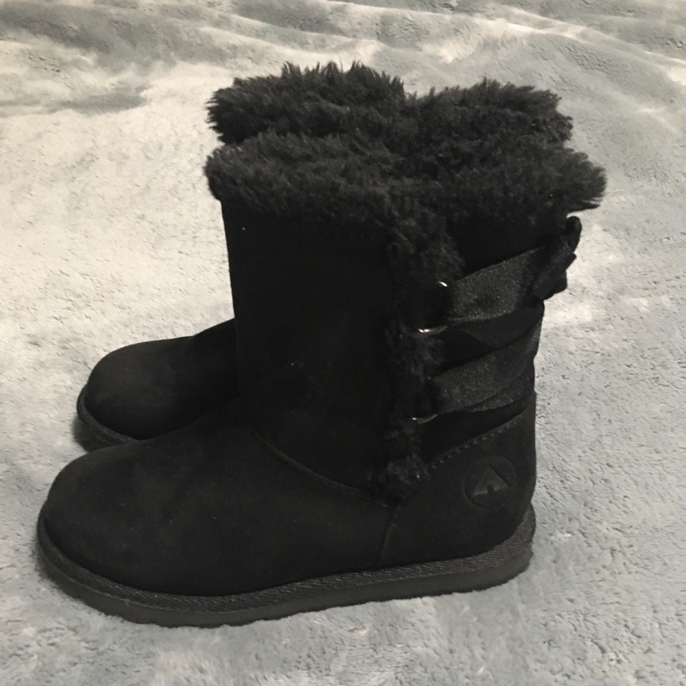 Black Suede Girls Boots