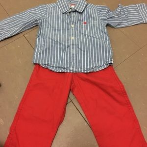 Carters a button down set with pants