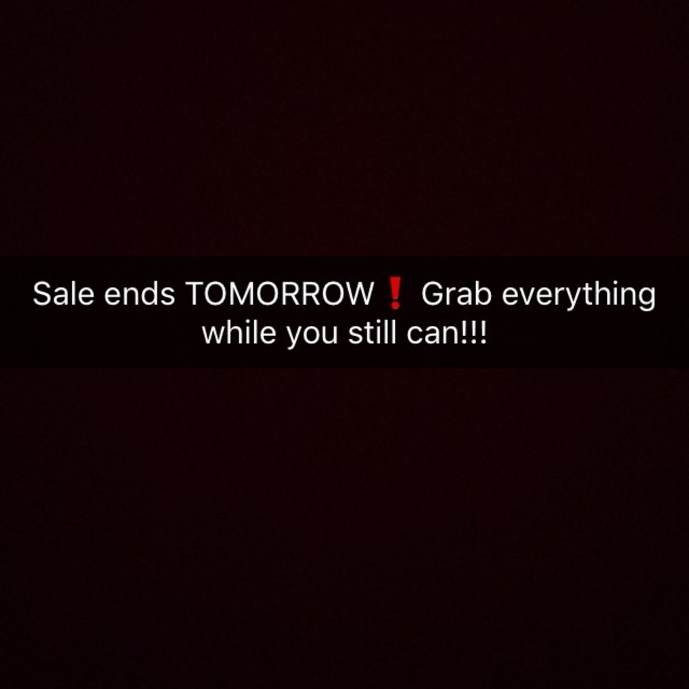 Sale ends tomorrow!!!