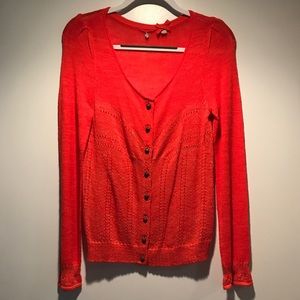 Knitted & Knotted: Cardigan, Size: M, Color: Red