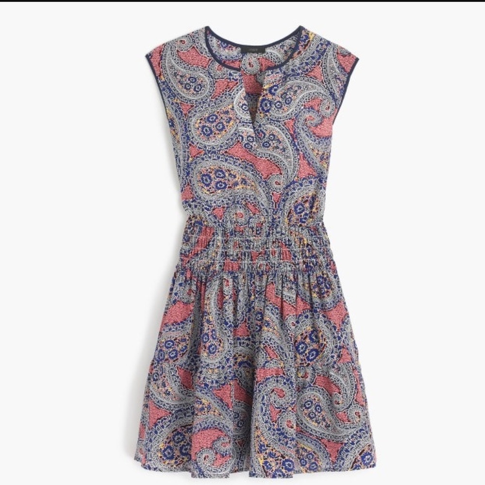 J. Crew never worn paisley drop waist dress