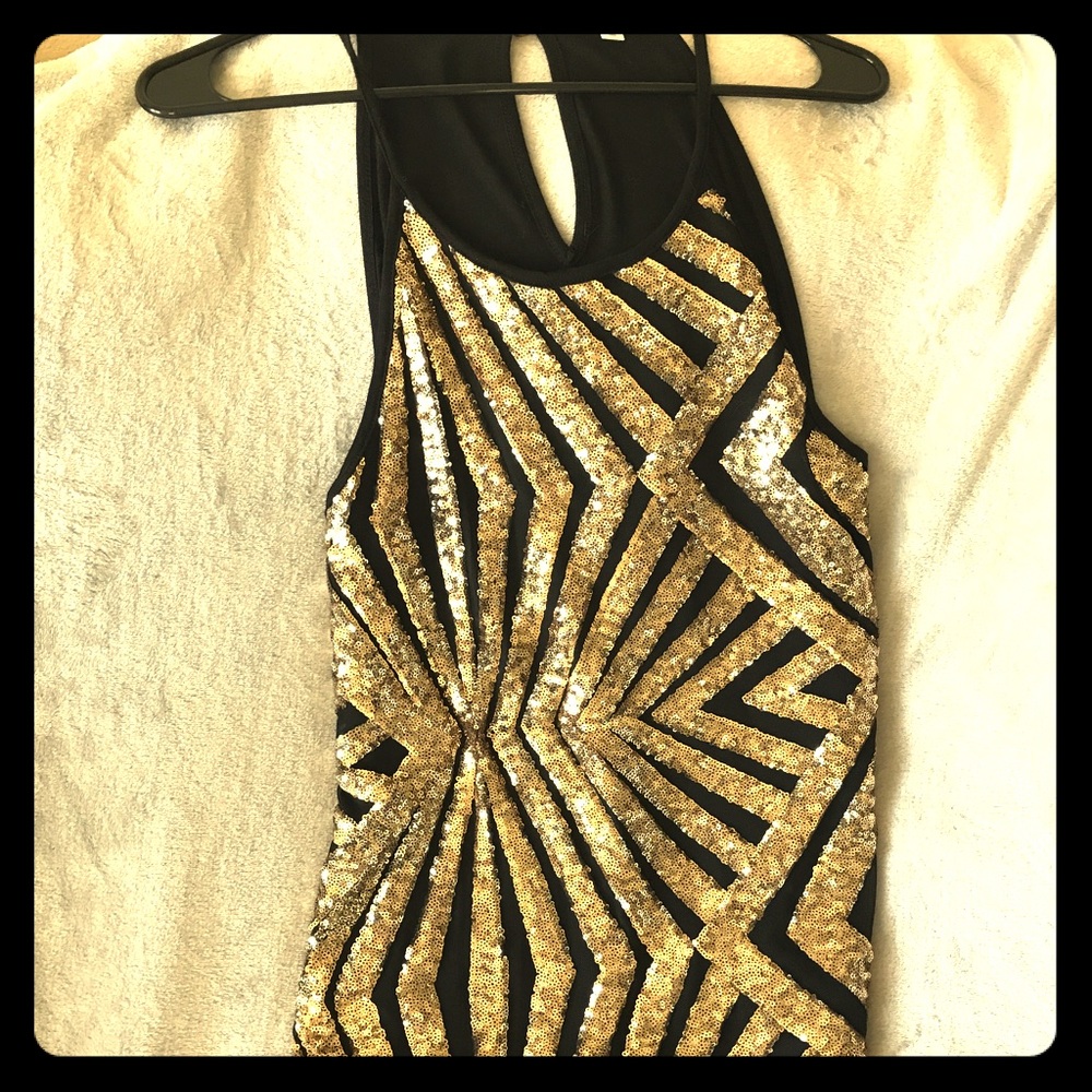 Sparkling black and gold top