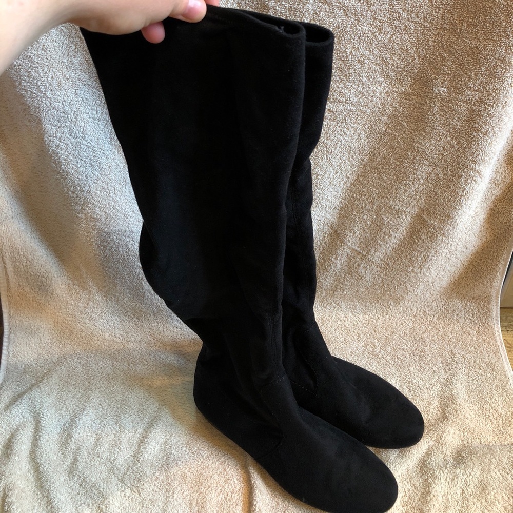 Audrey Brooke over the knee black boots