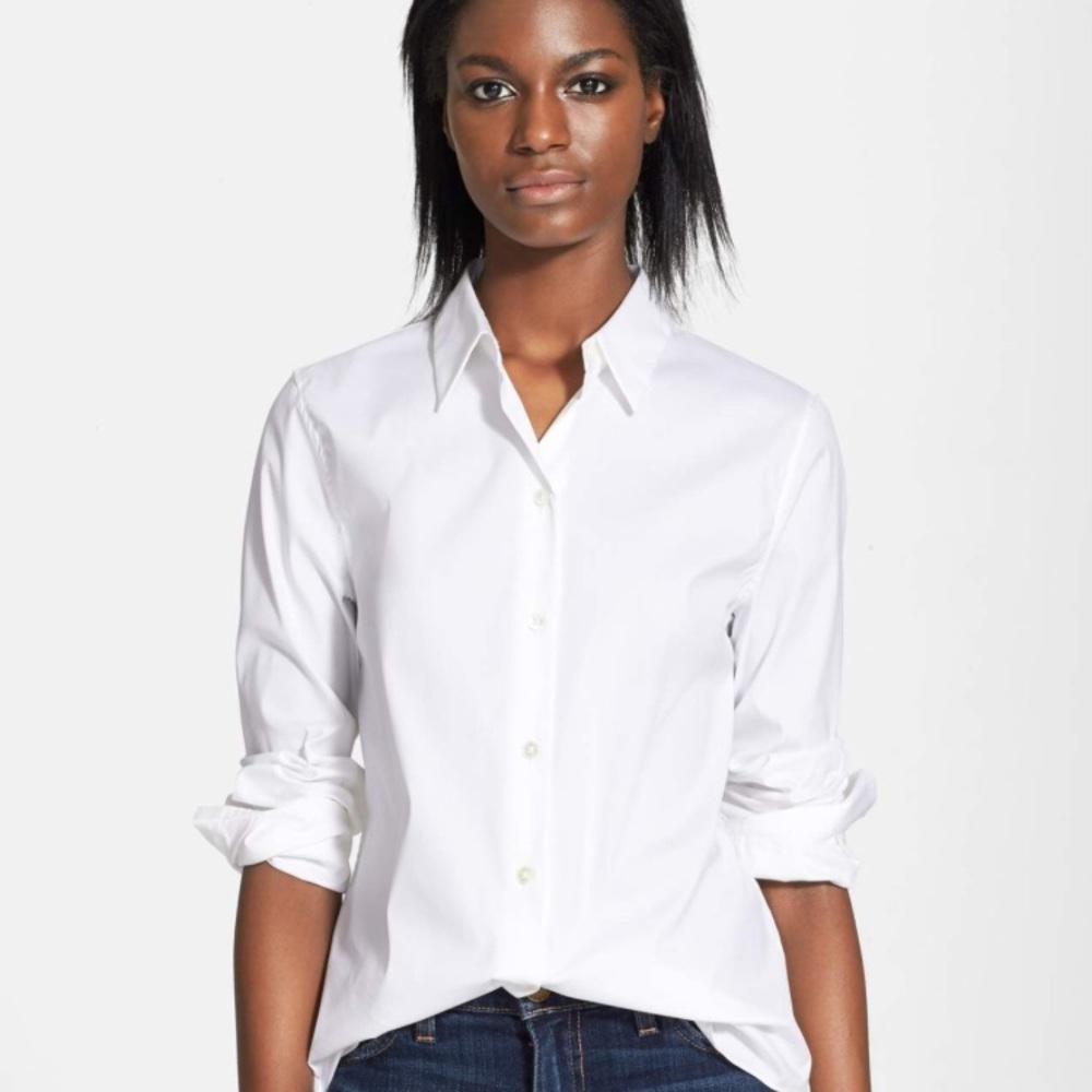 Theory white button dress shirt
