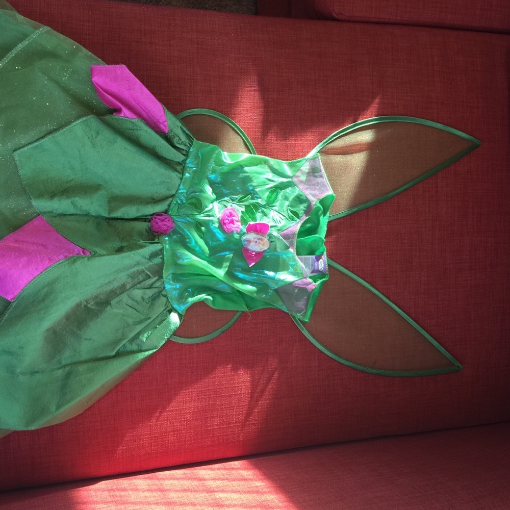 Girls Tinkerbell costume with wings 4T - 5T