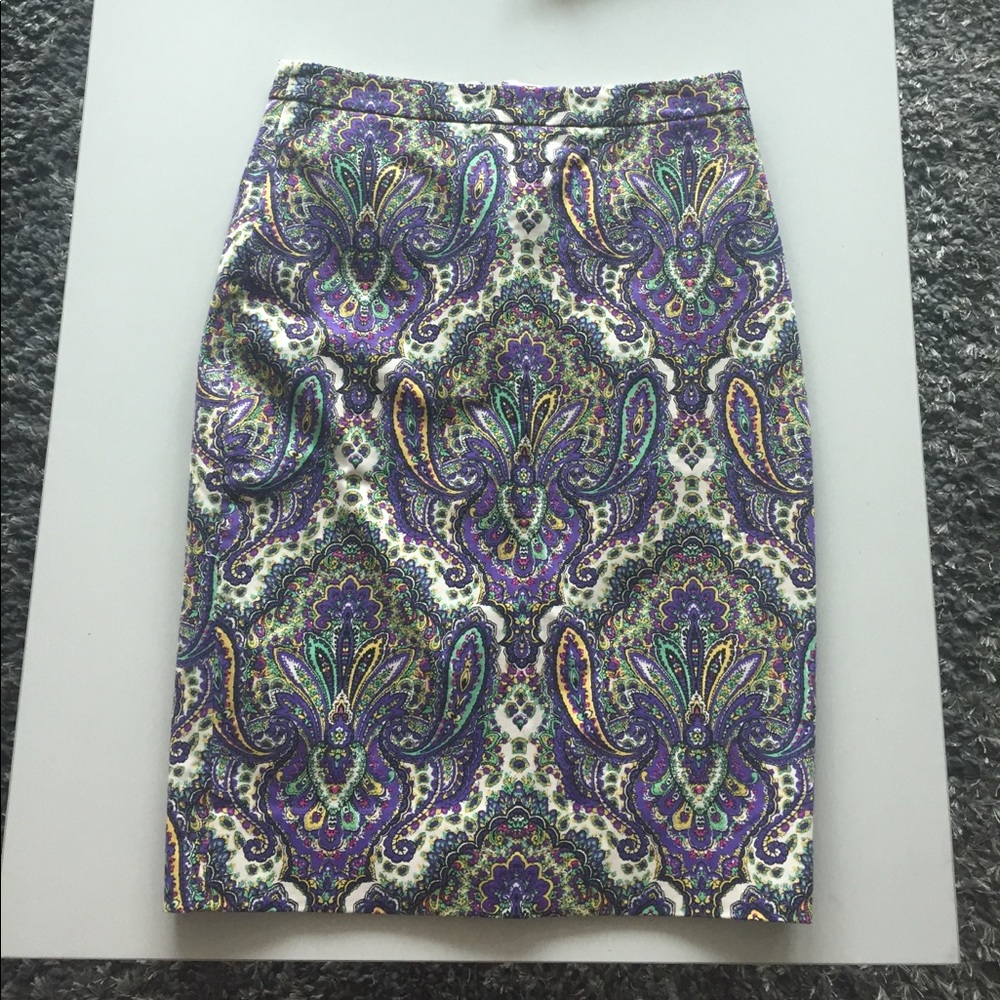 BNWT J. Crew Paisley Pencil Skirt